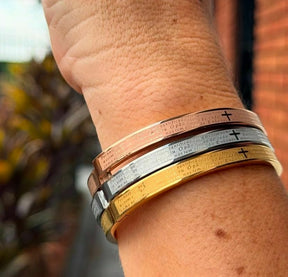 Bracelete de Aço Inox do Pai Nosso