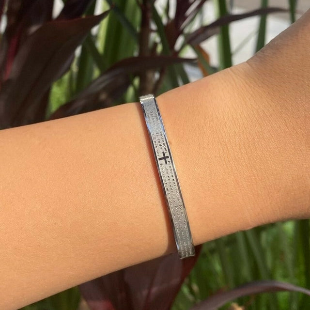 Bracelete de Aço Inox do Pai Nosso