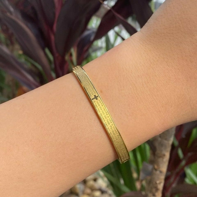 Bracelete de Aço Inox do Pai Nosso