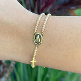 Pulseira Terço Cristal – Fé e Elegância em Cada Detalhe