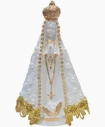 Imagem Nossa Senhora Aparecida Com Pérolas 14 Cm