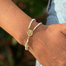 Pulseira Terço Cristal – Fé e Elegância em Cada Detalhe
